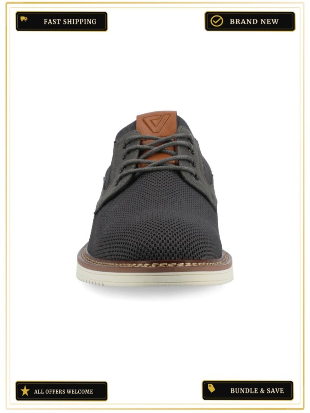 Merrick Casual Knit Hybrid Dress Shoe Lace-Up Almond Toe Men's